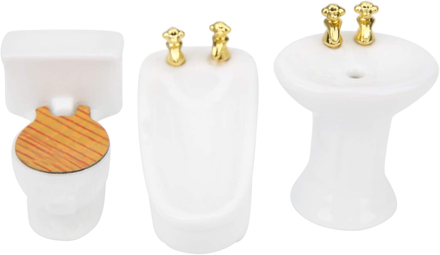Tina de casa de muñecas, 124 casa de muñecas en miniatura, juego de baño de imitación para bañera de cerámica, kit de fregadero (#1) Melody Jane