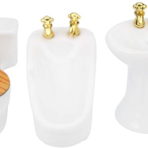 Tina de casa de muñecas, 124 casa de muñecas en miniatura, juego de baño de imitación para bañera de cerámica, kit de fregadero (#1) Melody Jane Tina de casa de muñecas, 124 casa de muñecas en miniatura, juego de baño de imitación para bañera de cerámica, kit de fregadero (#1) Melody Jane