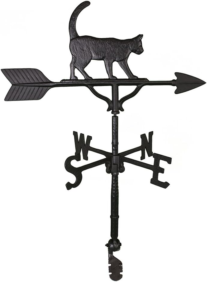 Veleta de 32 pulgadas con adorno de gato negro satinado