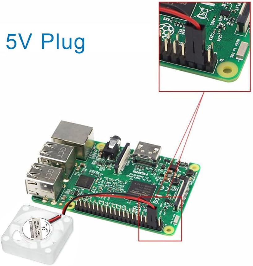 2 ventiladores de 1.181 x 1.181 x 0.276 in para Raspberry Pi, Dorhea para Raspberry Pi Ventilador de refrigeración sin escobillas 3007 Ventilador