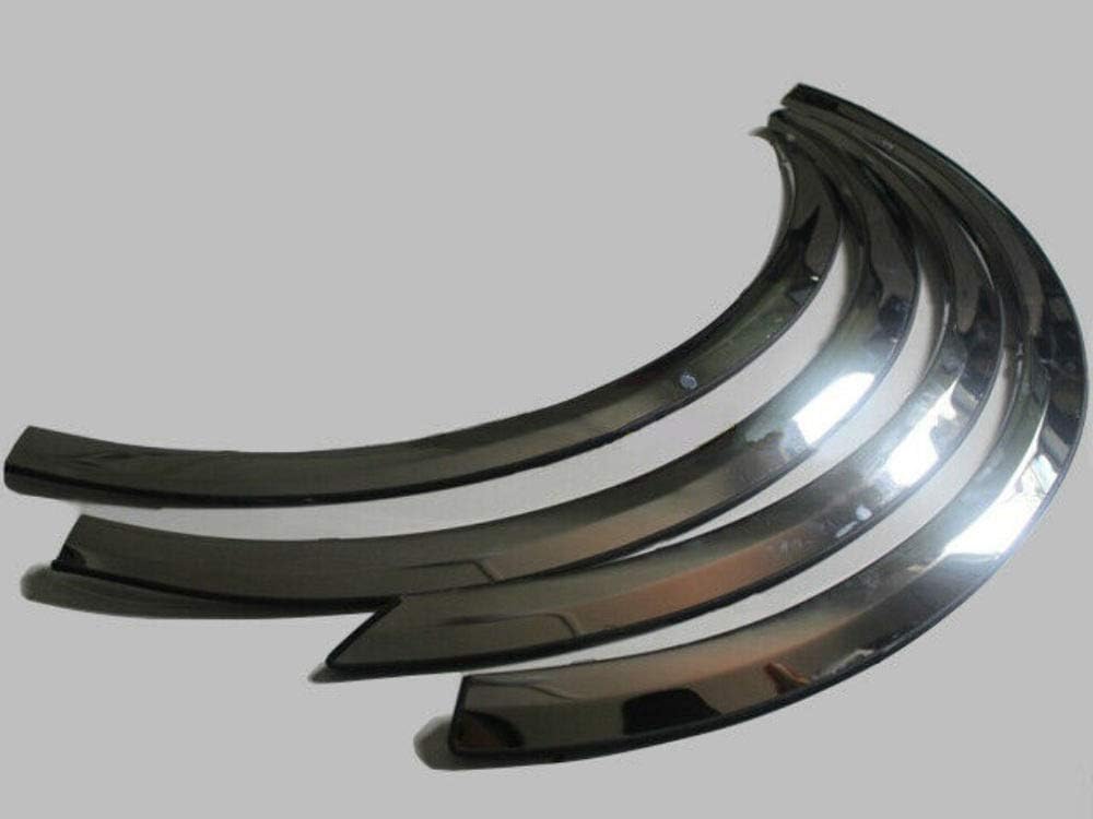 QAA Es compatible con 1994-2004 Chevrolet S-10 Truck 4 piezas moldeadas de acero inoxidable para rueda, moldura de guardabarros, longitud completa