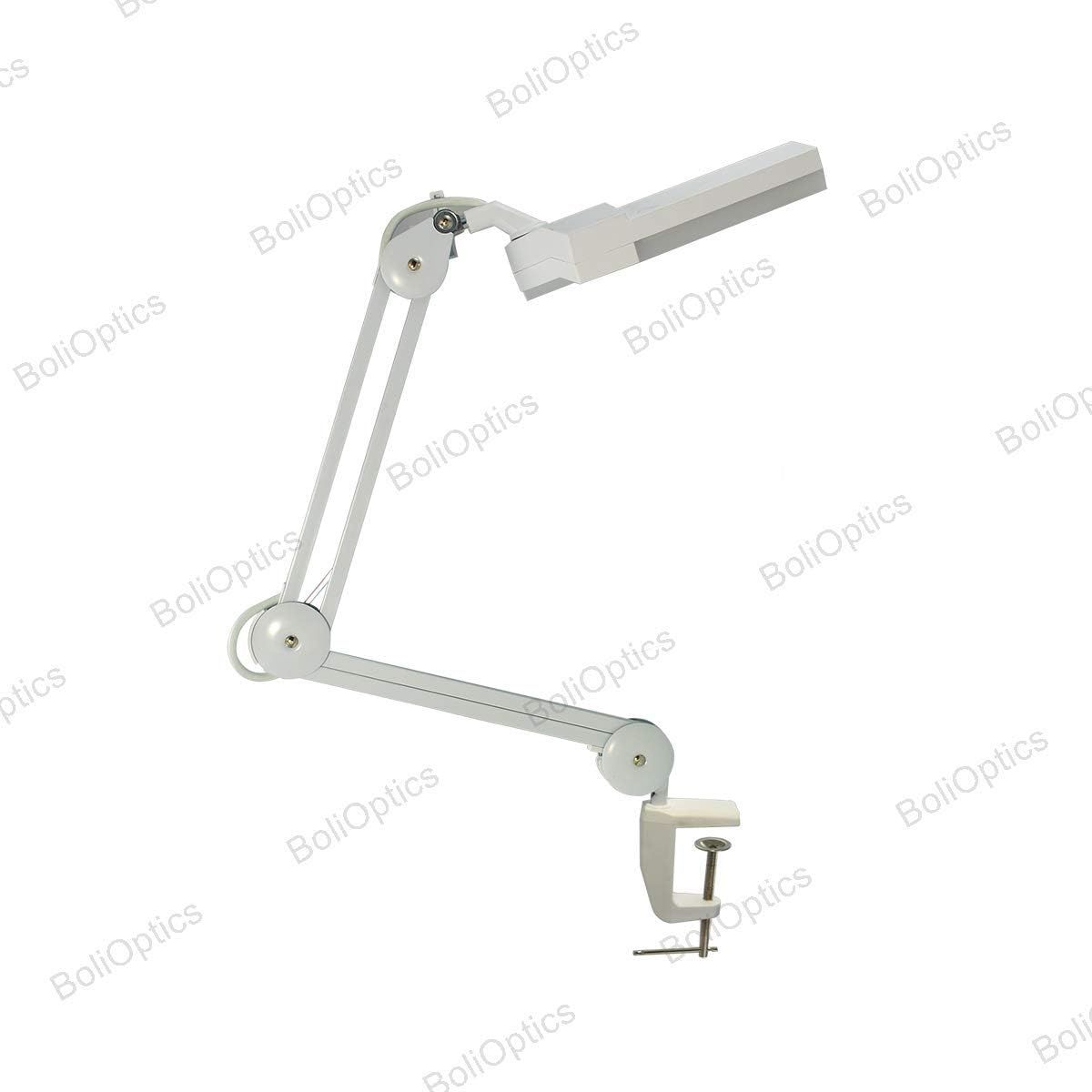 BoliOptics (Lente de vidrio) Lupa LED con luz, 5 dioptrías 2.25X, lente de vidrio de 7 x 6 pulgadas, brazo ajustable manos libres con abrazadera