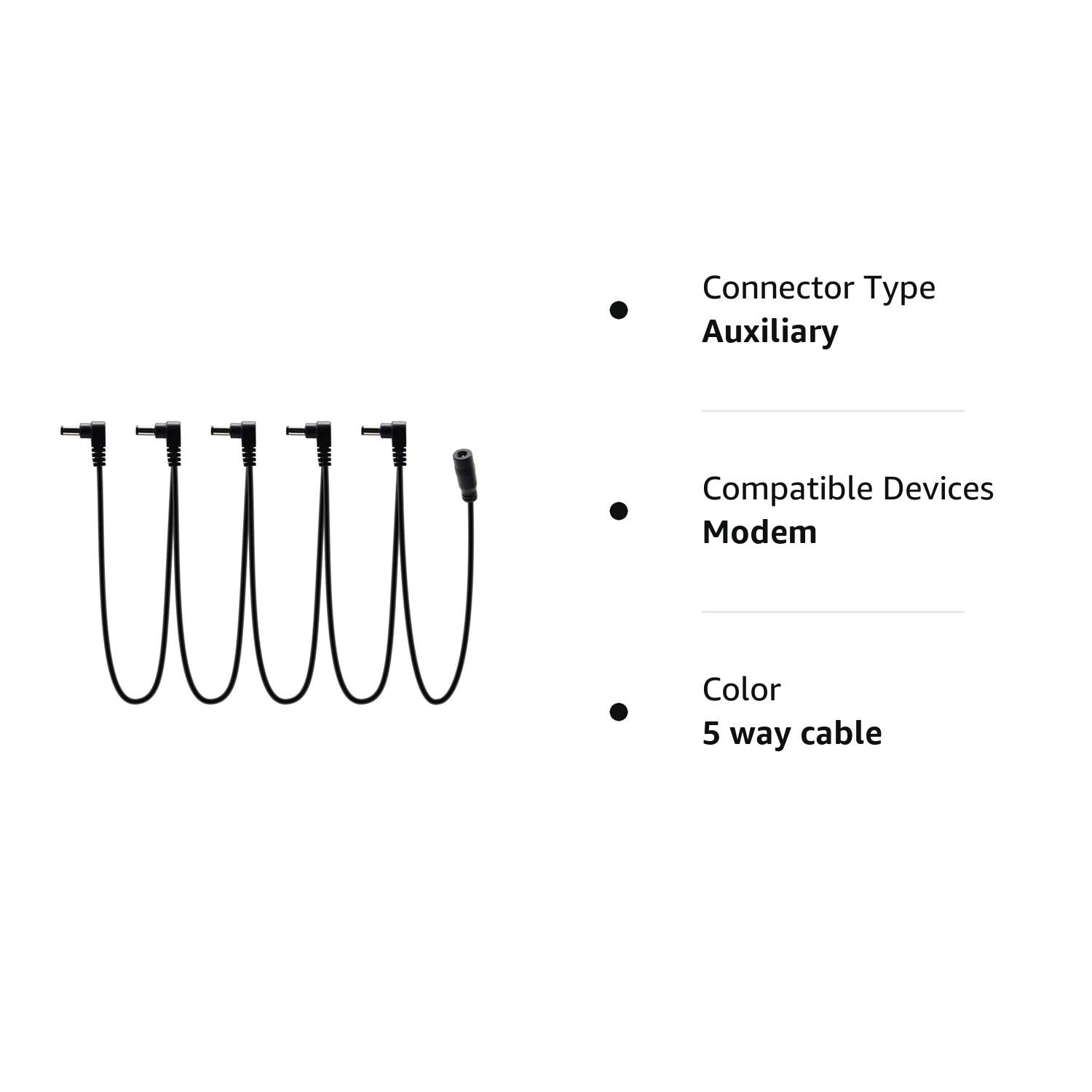 SONICAKE – Cable de cadena tipo margarita de 5 vías de 9 V CC con enchufe de ángulo recto para pedal de efectos de guitarra