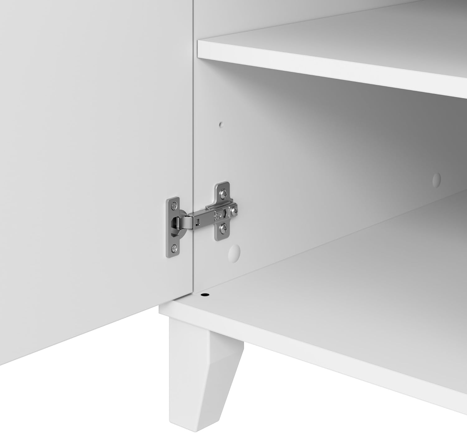 Bush Furniture Somerset – Escritorio de oficina de 54 W con cajón y armario de almacenamiento en color blanco  Mesa de computadora para estación de