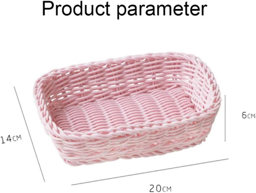 Cesta de ratán de imitación tejida con encaje, cesta de almacenamiento de ratán, cesta organizadora decorativa para dormitorio, baño, entrada,