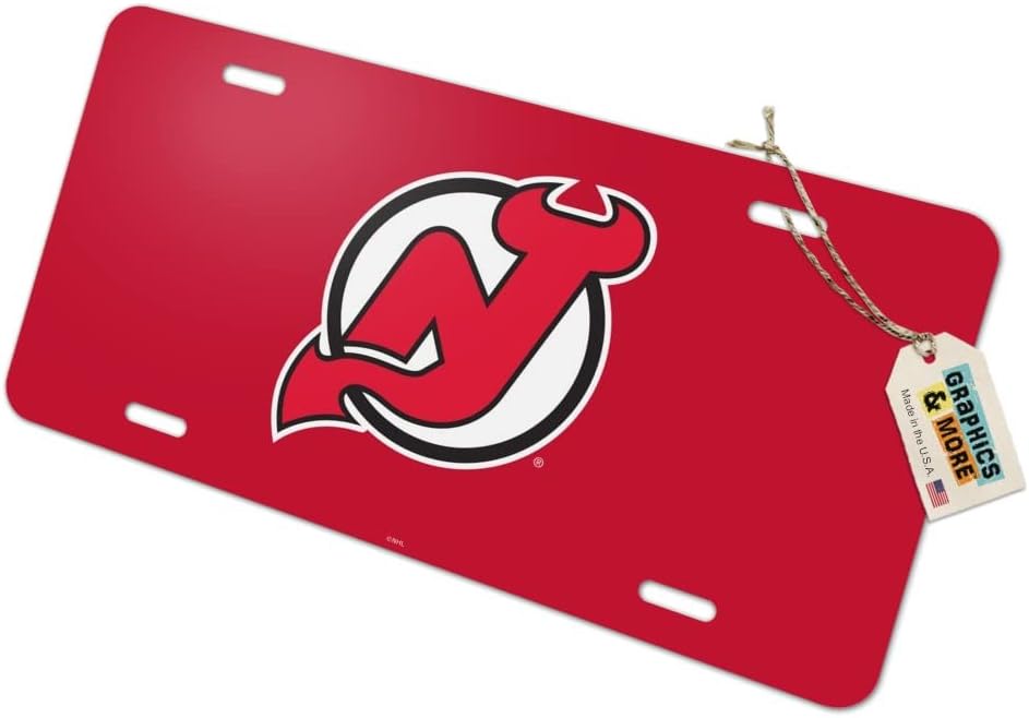 GRAPHICS & MORE Placa de matrícula de metal con logotipo de New Jersey Devils