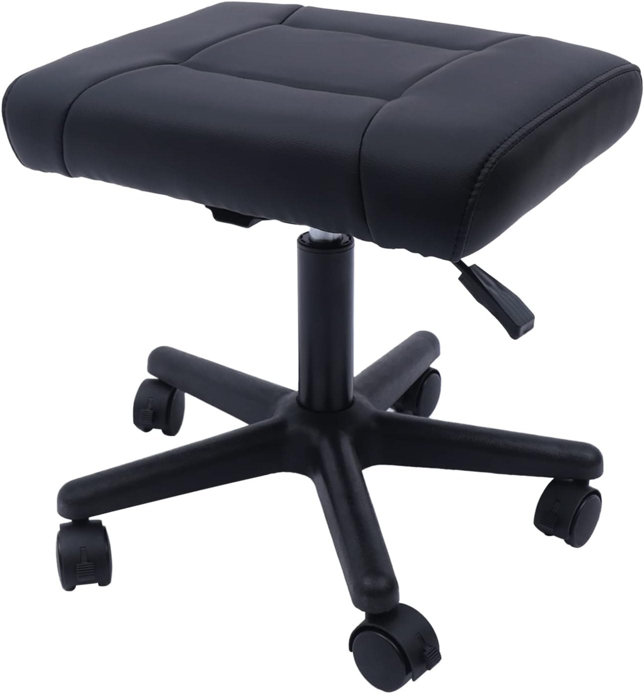 Reposapiés de oficina, taburete de pie debajo del escritorio con ruedas, taburete de oficina de altura ajustable, taburete ergonómico de cuero