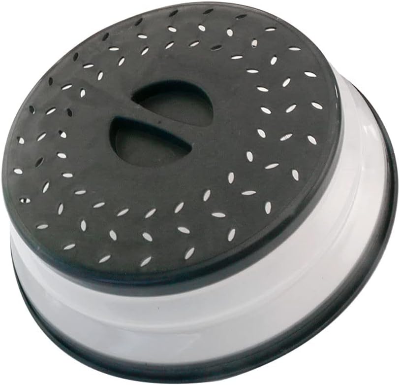 Cubierta plegable para salpicaduras de microondas para alimentos con alfombrillas de silicona, 10.5 pulgadas, apta para lavavajillas, cubierta de