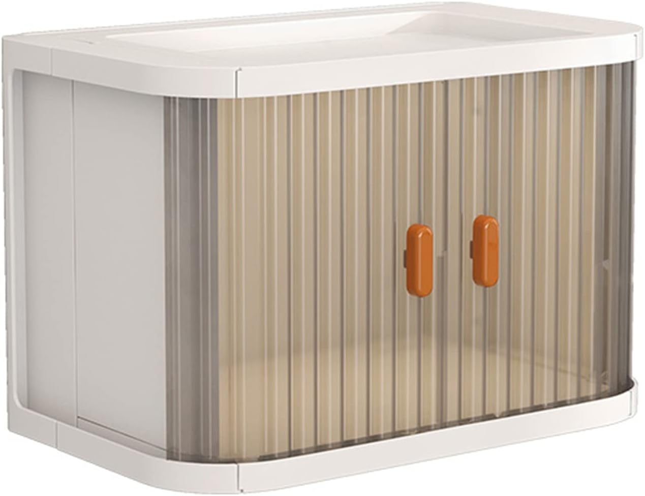 Desktop Organizer,College Dorm Essentials for Girls,Stackable Plastic Storage Bins with Front Doors,Mini Office Organization and Storage Foldablefor