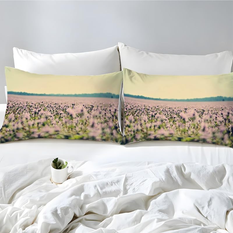 Beige Flowers Twin Duvet Cover Plant Print Twin Bedding Sets Soft Microfiber Comforter Cover and 2 Pillow Shams 20″X26″, Bed Set Duvet Covers with