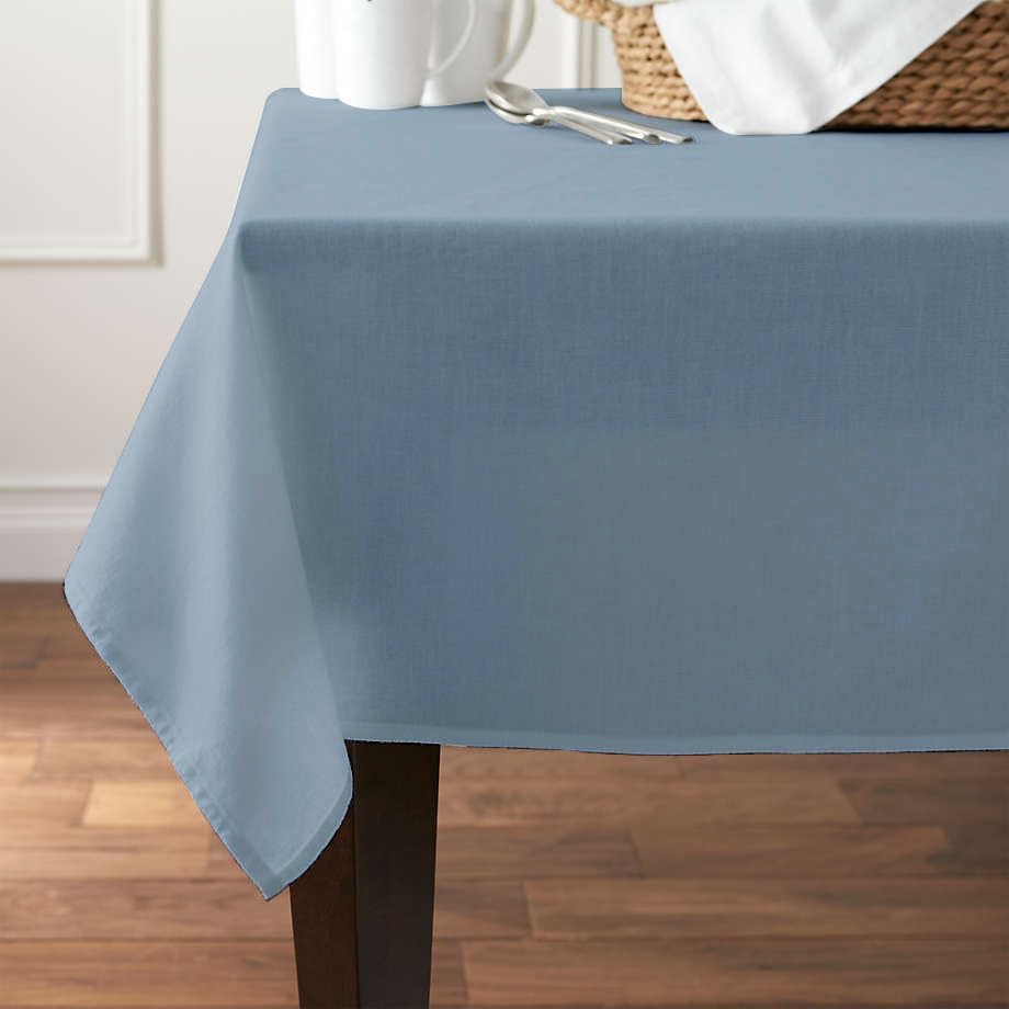 Pomp Mantel de poliéster de alta calidad azul polvoriento de 60 x 84 pulgadas, tela resistente a las arrugas y a las manchas, de fácil cuidado, se