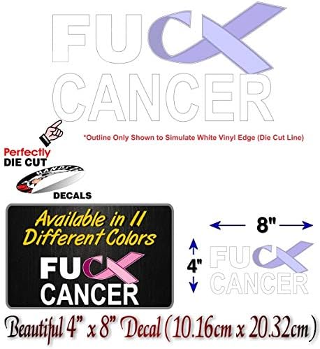 FU Cancer – Calcomanía de cinta morada para todos los cánceres, leiomiosarcoma pancreático testicular, vinilo para vehículos (cinta púrpura)