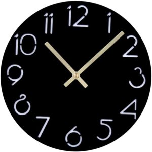 HOMSFOU Reloj redondo para decoración de habitación para adolescentes y niñas, reloj de pared, reloj silencioso con números arábigos, decoración HOMSFOU Reloj redondo para decoración de habitación para adolescentes y niñas, reloj de pared, reloj silencioso con números arábigos, decoración