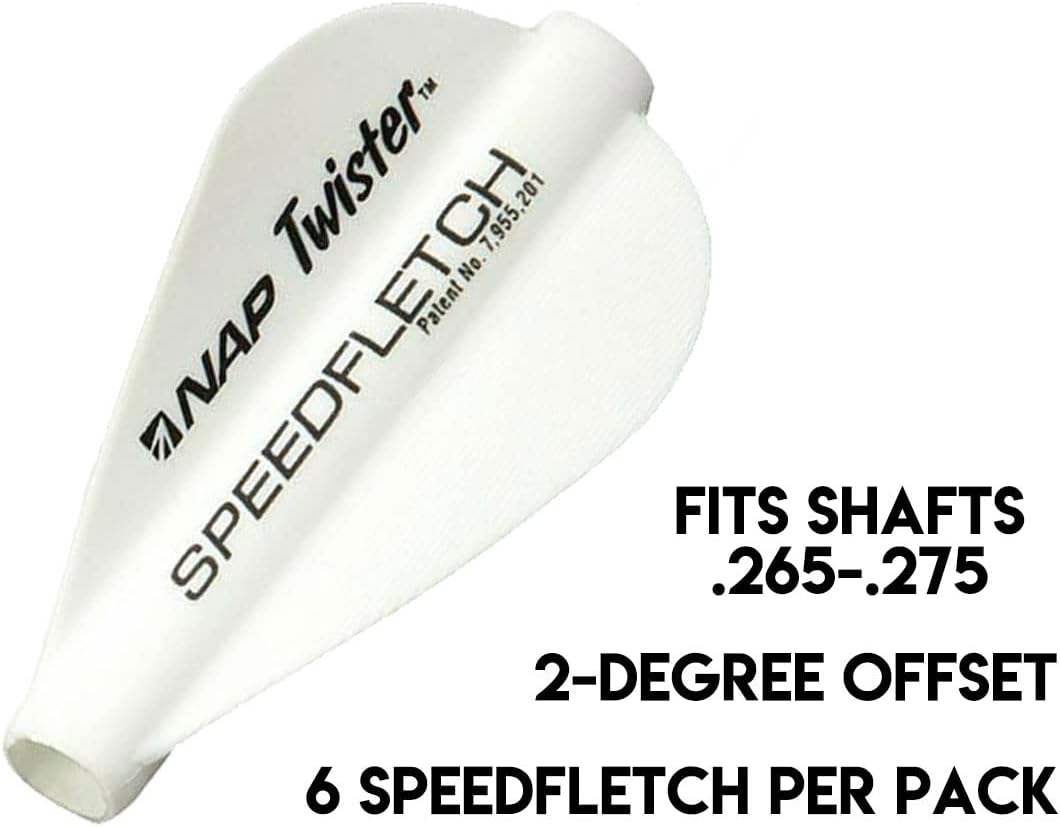 New Archery Products Bow Hunting One-Piece Speedfletch Vanes WhiteOrange for Student Shooters – 6 Pack