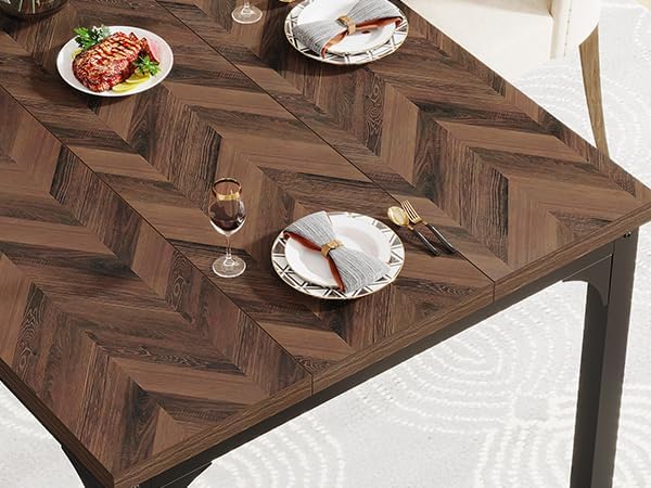 Tribesigns Mesa de comedor de granja para 6-8, 70.9 pulgadas, mesa de cocina rectangular de madera con patas de metal resistentes, mesa de comedor