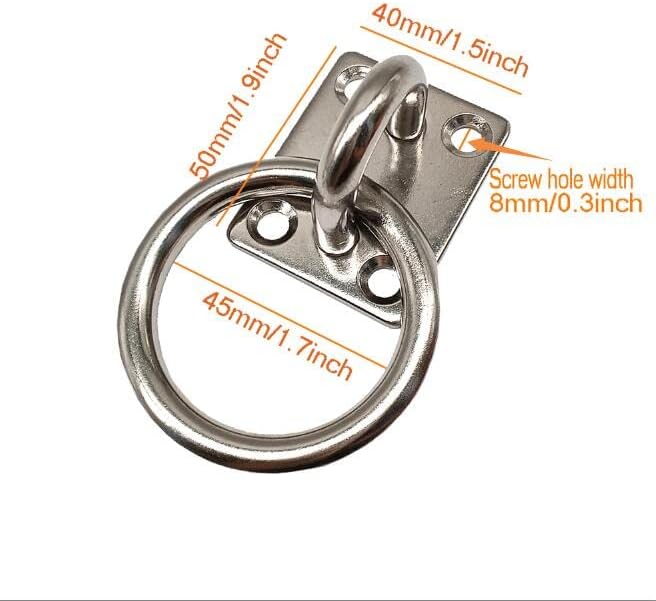 Gancho de techo para placa de ojo de acero inoxidable 304, gancho de montaje en pared, resistente para colgar (M8)