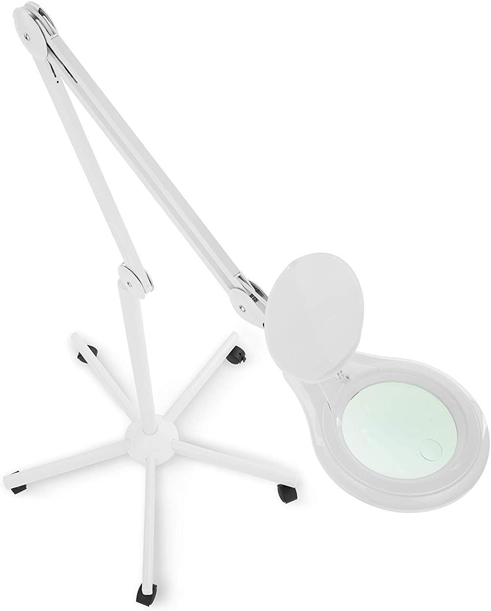 Neatfi (Nuevo modelo) Bifocals 1200 lúmenes Super LED Lámpara de pie con 5 ruedas base rodante, 5 dioptrías con 20 dioptrías, regulable, lupa de
