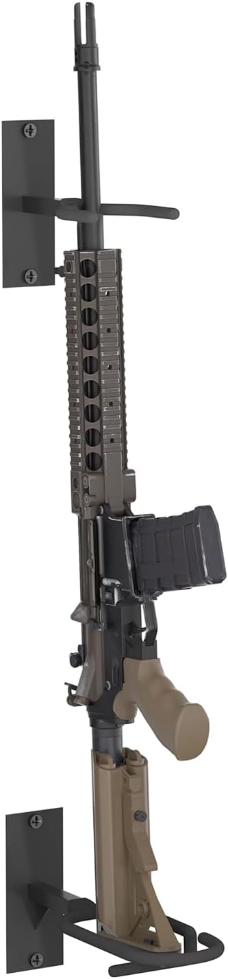 Bastidor de pistola ajustable, montaje en pared, estante de acero resistente para pistolas, para interiores, soporta hasta 150 libras, soporte de