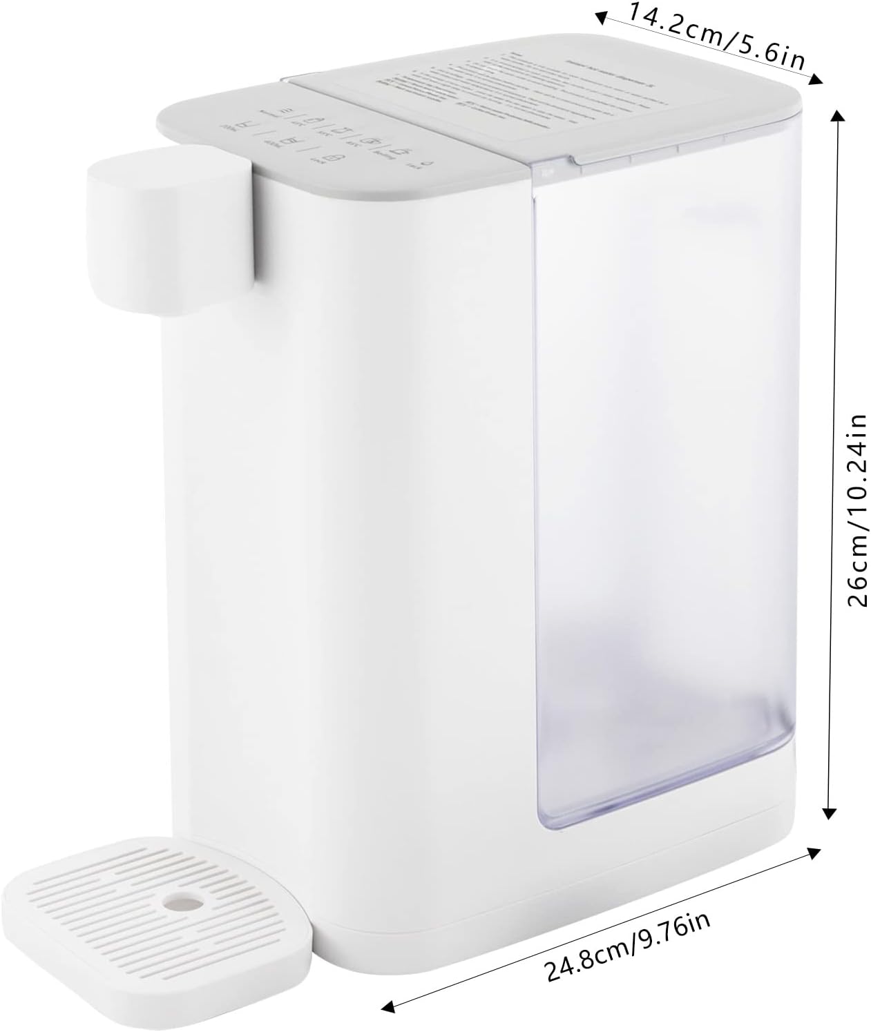 Dispensador de agua caliente instantáneo, hervidor eléctrico para encimera, calentamiento rápido con temperatura ajustable, dos niveles de agua, luz