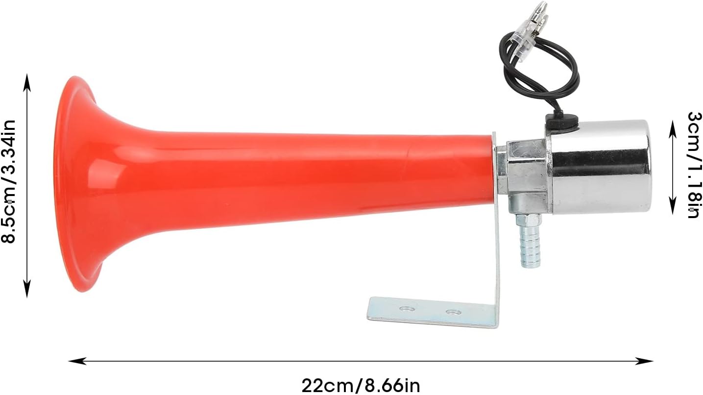 Silbato turco, cuerno cror de 12 V, silbato de lobo para automóvil, alta Pitc Ser, cuerno rojo de 180 Db, propósito universal, 12 V, 24 V, bocina de