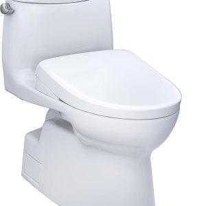 TOTO WASHLET+ Carlyle II – Inodoro alargado de una pieza de 1.28 GPF con asiento de bidé contemporáneo WASHLET+ S7A, algodón blanco – TOTO WASHLET+ Carlyle II – Inodoro alargado de una pieza de 1.28 GPF con asiento de bidé contemporáneo WASHLET+ S7A, algodón blanco –