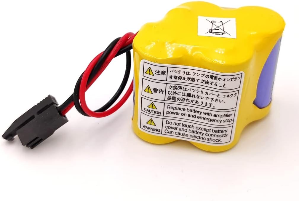 5 Pack Battery BR-23AGCT4A 6V 4400mAh PLC Battery for FANUC A98L-0031-0025,A06B-6114-K504 CNC System (5, Black Plug)