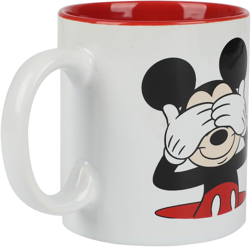 Disney Mickey & Minnie Mouse Peekaboo – Juego de 2 tazas de cerámica de 16 onzas