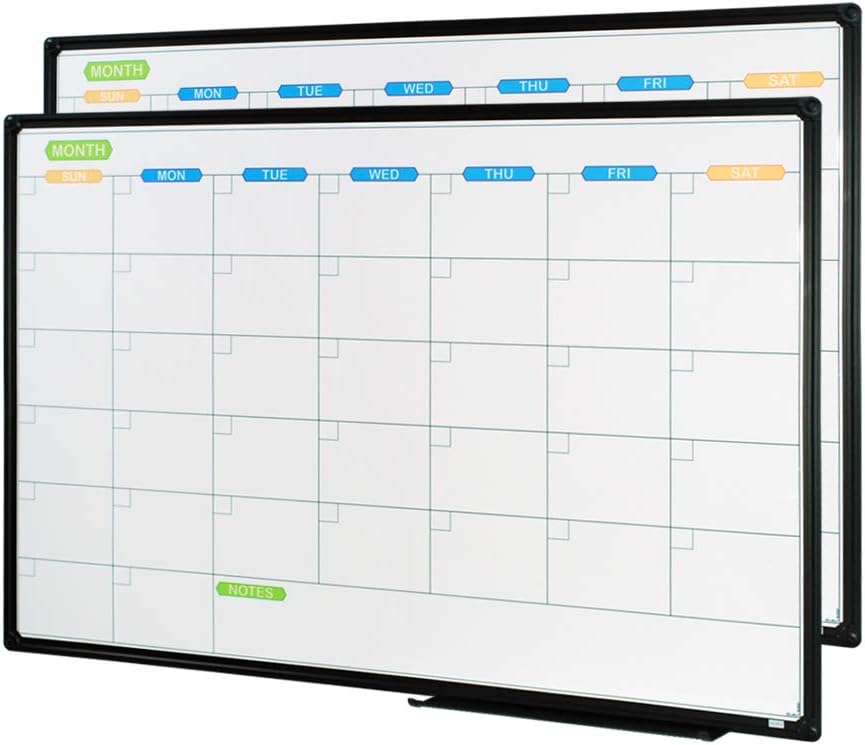 JILoffice – Pizarrón magnético blanco de borrado en seco, de 36 x 24 pulgadas con marco de aluminio negro, para montar en la pared, para oficina,