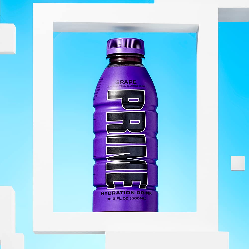 PRIME Hydration GRAPE  Bebidas deportivas  Electrolito mejorado para una hidratación definitiva  250 mg de BCAA  Vitaminas B  Antioxidantes  0.07 oz