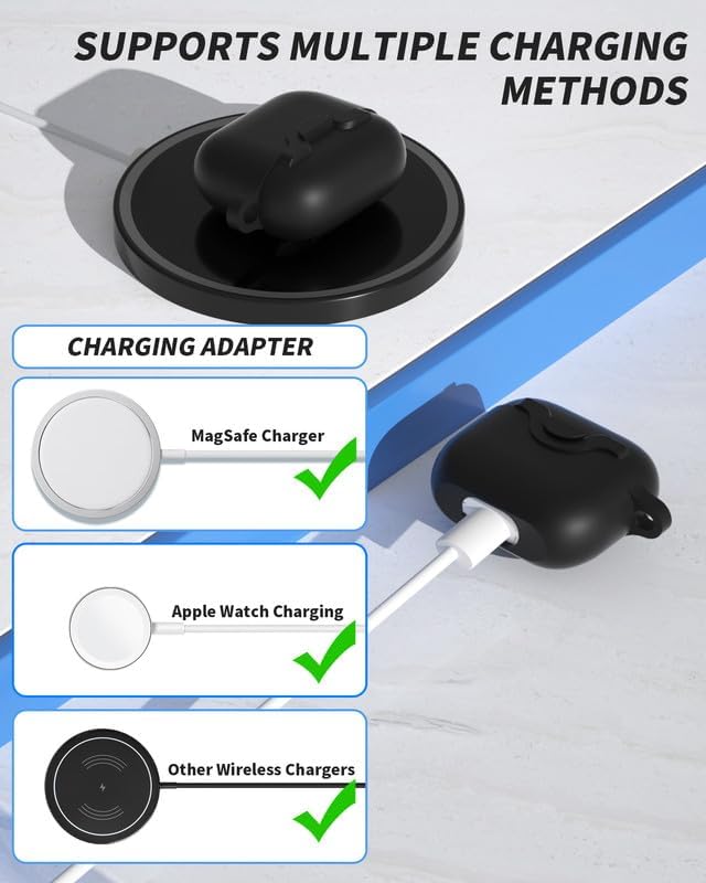 Funda para AirPods 3, accesorios de protección de silicona con llavero compatible con Apple AirPod de 3 generación 2021 para mujeres, hombres, niñas