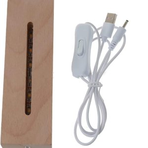 Base de exhibición de madera LED para arte de cristal de cristal, soporte de base de exhibición de cristal de luz colorida con 6 LED (color cálido, Base de exhibición de madera LED para arte de cristal de cristal, soporte de base de exhibición de cristal de luz colorida con 6 LED (color cálido,