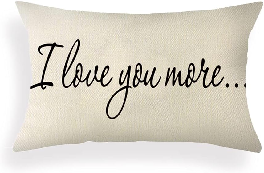 Ogiselestyle Fundas de almohada de granja con frases I Love You More de 12 x 20 pulgadas, fundas de almohada lumbares decorativas para el hogar,