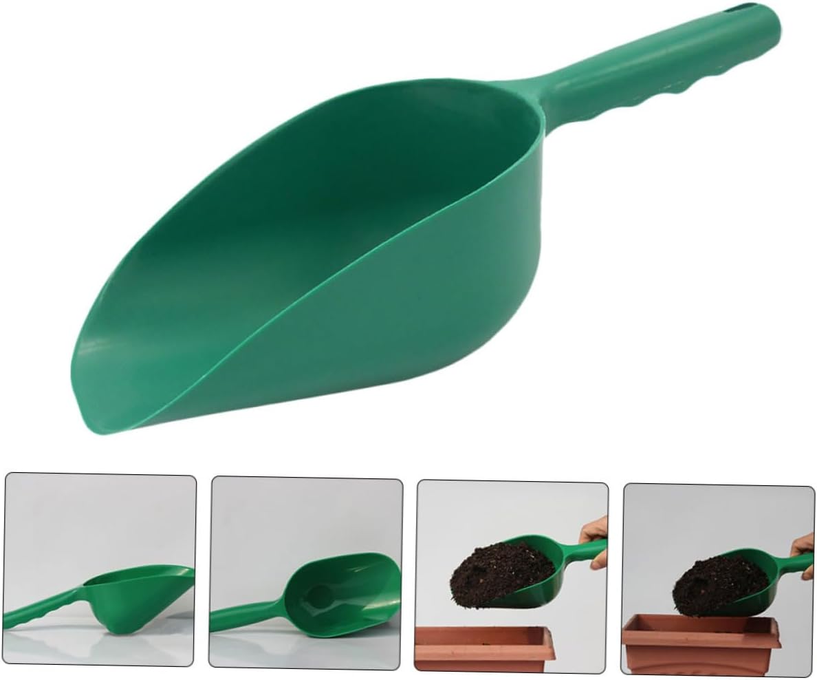 GANAZONO Cuchara de suciedad Cuchara de plástico para suculentas Juego de espátula para bonsái, pala de comida para mascotas, pala de tierra para