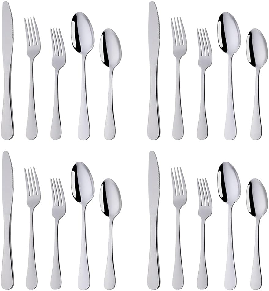 Buyerstar – Juego de cubiertos de 20 piezas, multicolor, acero inoxidable con chapado de titanio colorido, cubiertos, juego de utensilios de cocina