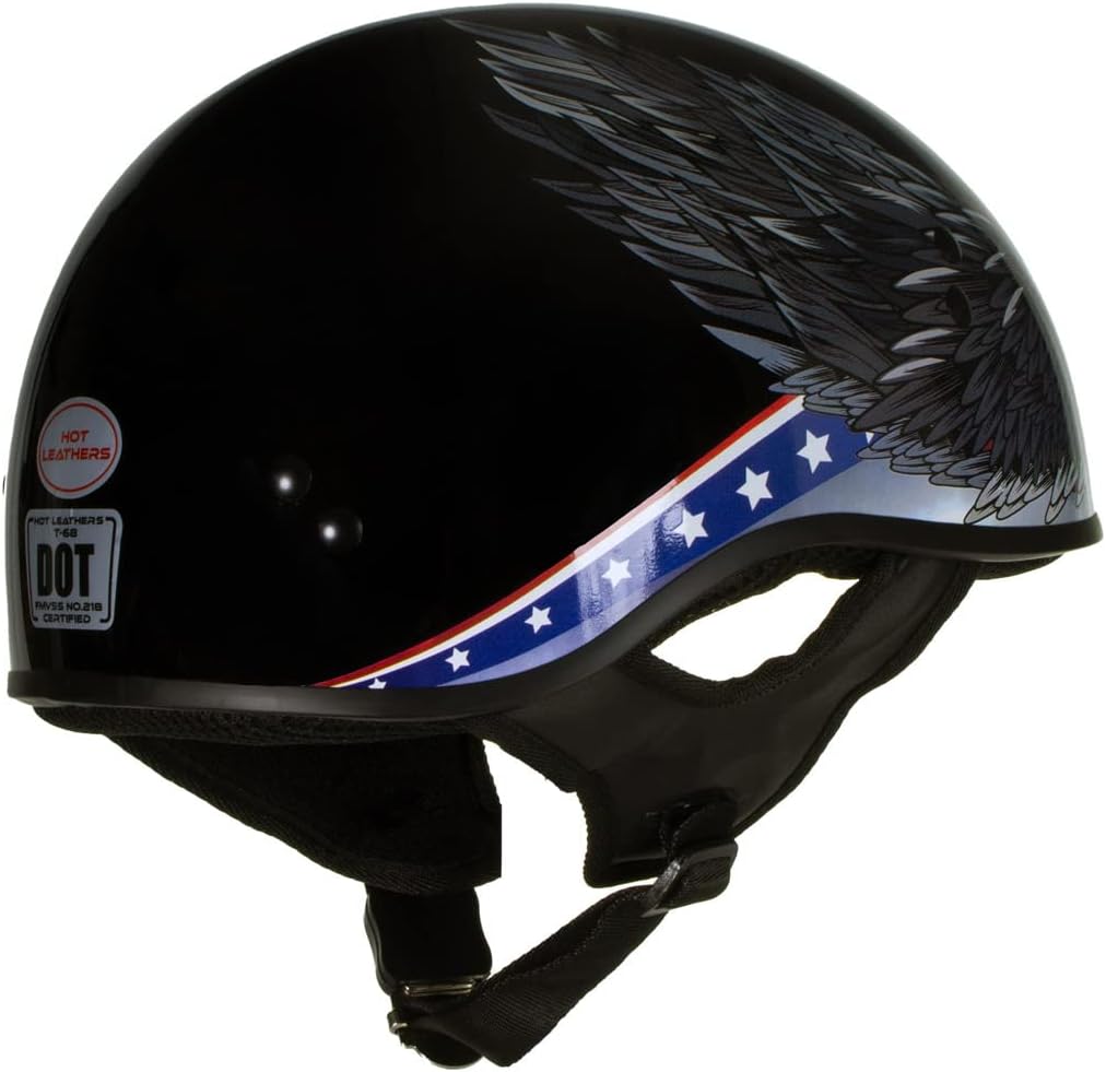 Hot Leathers HLT68 ‘Eagle’ Black Advanced DOT – Casco de motocicleta para hombres y mujeres