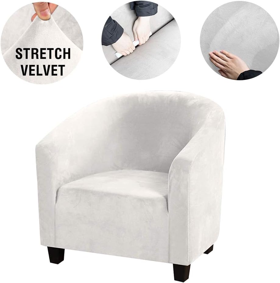 MIFXIN Fundas para silla de bañera, terciopelo grueso y elástico, funda para silla de club, funda de elastano suave para sillón, protector de