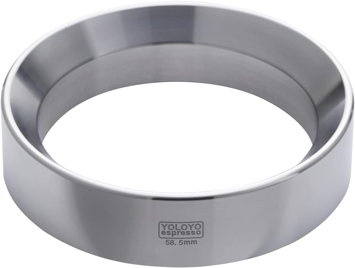 YOLOYO – Embudo dosificador de 2.303 in, embudo dosificador de espresso fabricado con precisión, embudo portafiltro de acero inoxidable 100% para