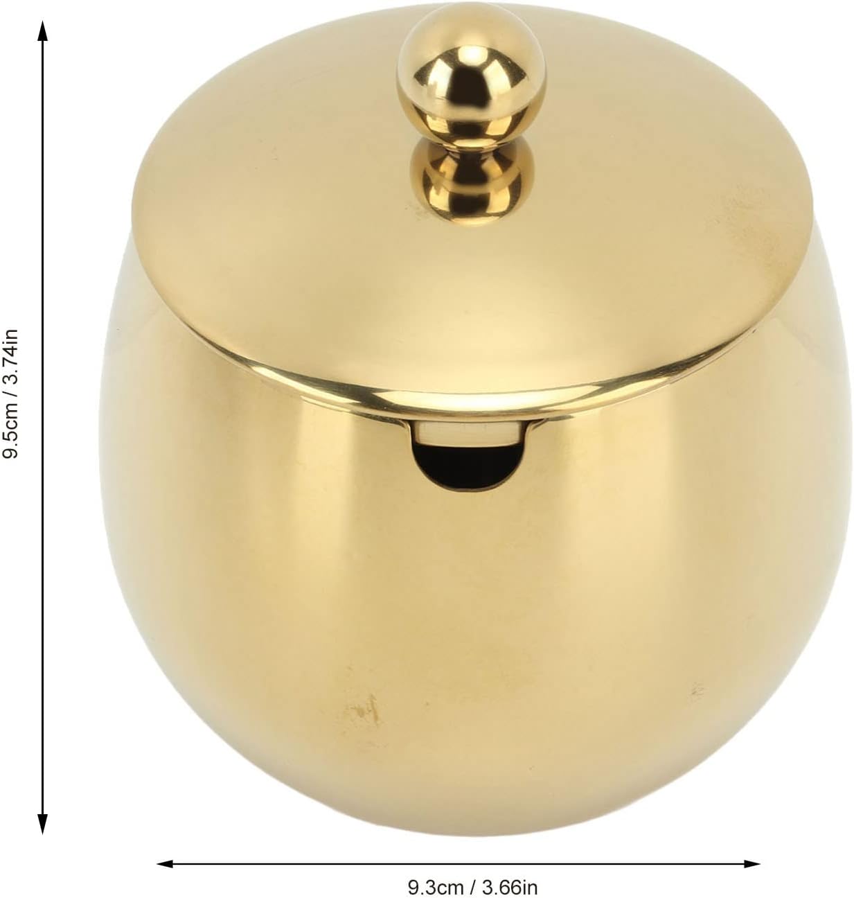 Pssopp Azucarero con tapa, tarro de especias de acero inoxidable, recipiente pequeño para condimentos para el hogar y la cocina (dorado)