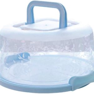 TOPINCN Porta pasteles portátil, caja de conservación de alimentos con asa, soporte redondo para tartas, caja transparente para almacenamiento (azul) TOPINCN Porta pasteles portátil, caja de conservación de alimentos con asa, soporte redondo para tartas, caja transparente para almacenamiento (azul)