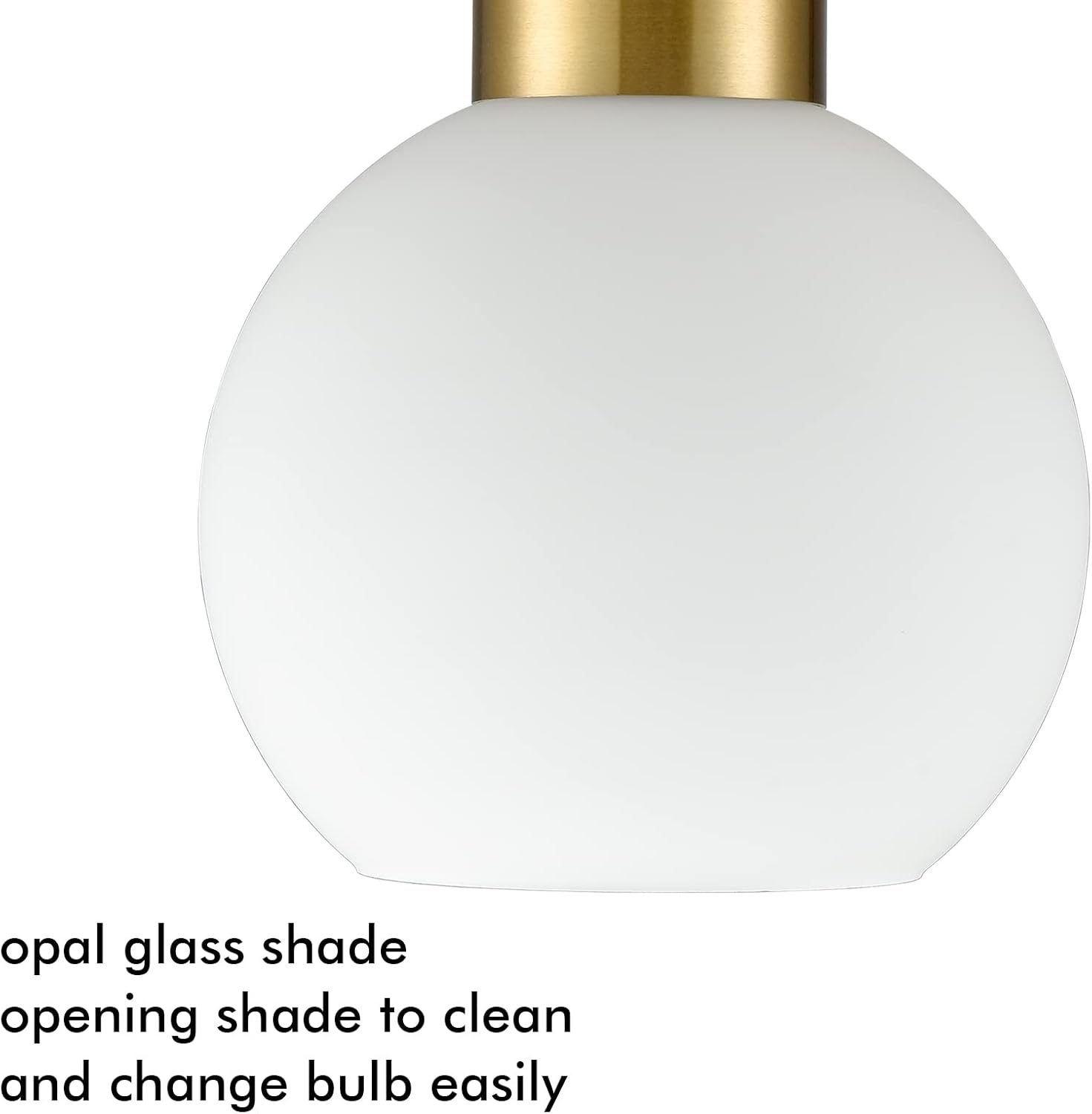 Moderno aplique de pared de baño dorado con globo de cristal de ópalo para baño y dormitorio, juego de 2