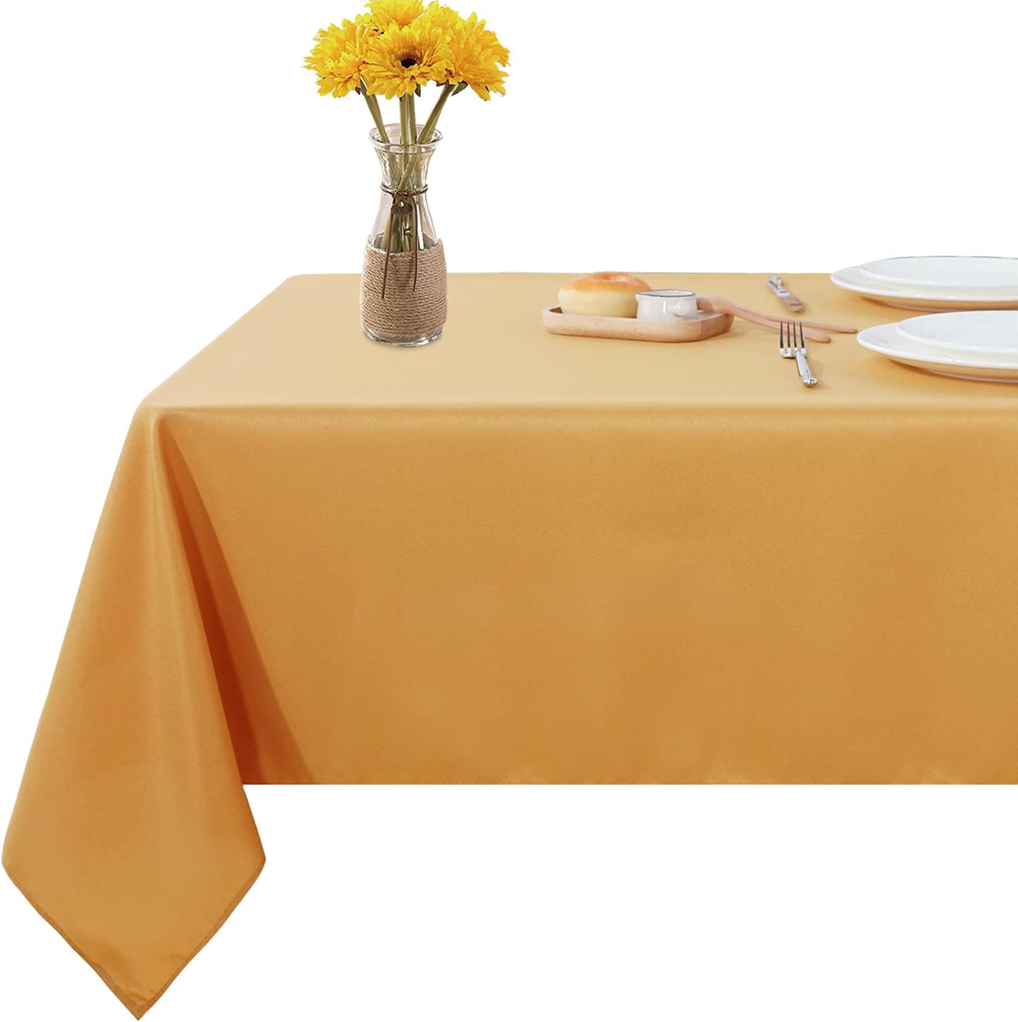 Fitable Mantel rectangular de 60 x 120 pulgadas, resistente a las manchas y a las arrugas, lavable, mantel de tela decorativa para mesa de comedor,