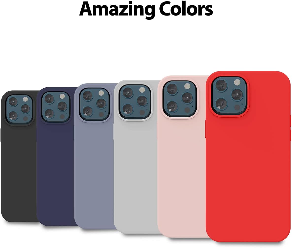 GOOSPERY Funda de silicona líquida para iPhone 12 Pro, iPhone 12 (6.1 pulgadas), suave y sedosa al tacto, protección de cuerpo completo, a prueba de
