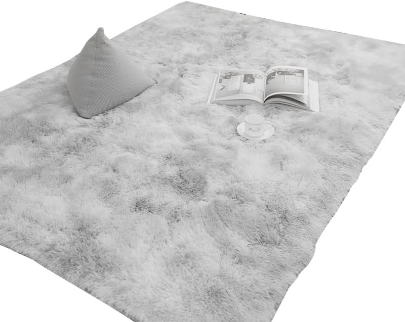Alfombra esponjosa para dormitorio, alfombras peludas de teñido anudado, antideslizantes, de felpa, para niños, niñas, guardería, sala de estar,