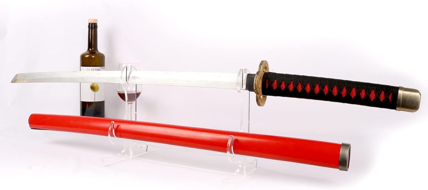 WANLIAN Soporte de espada de acrílico de dos capas montado en la pared Samurai Sword Hanger Display Holder Support All Swords