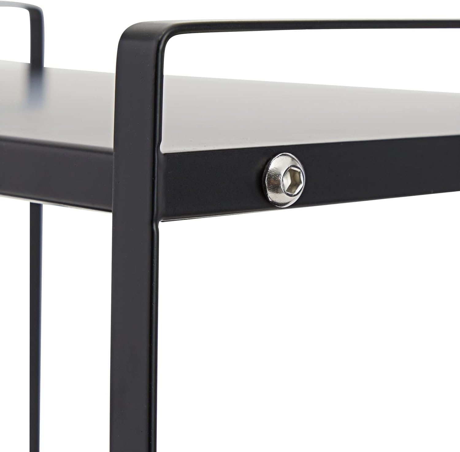 Juvale Paquete de 2 organizadores de estantes negros para gabinetes de cocina, estantes apilables para almacenamiento de cocina, elevador de metal