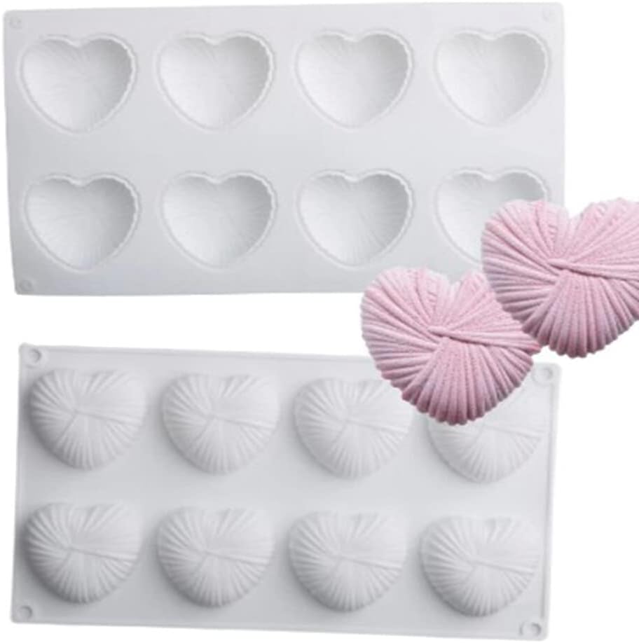 Moldes de silicona 3D para chocolate, molde para pastel de mousse, molde 3D con forma de corazón de silicona, suministros para hacer postres para