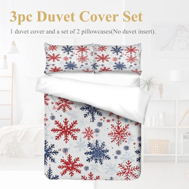 Bidesign Juego de funda de edredón tamaño Queen con temática de Navidad, diseño de árbol de Navidadcampanas, juego de cama reversible de lujo (1
