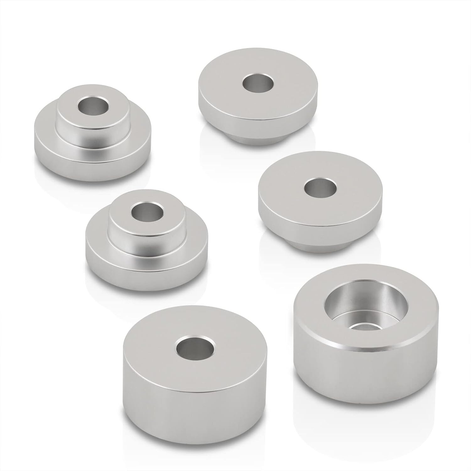 AJP Distributors Kit de bujes de soporte diferencial trasero de aluminio sólido compatible con cromo, repuesto para 240SX S13 S14 Silvia 2.4L KA24DE