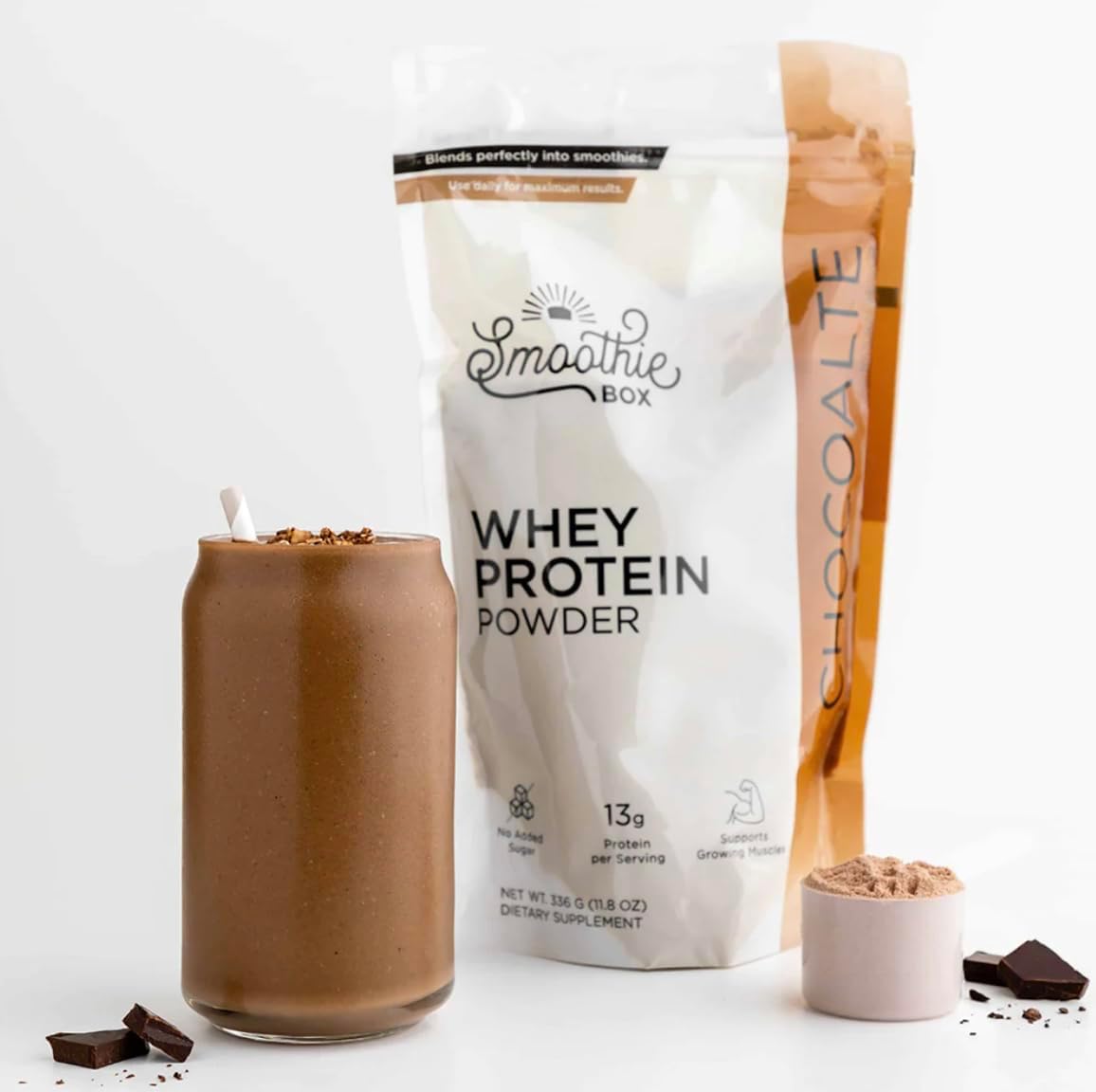 SmoothieBox – Proteína de suero de chocolate (suero de chocolate, 11.8 oz)