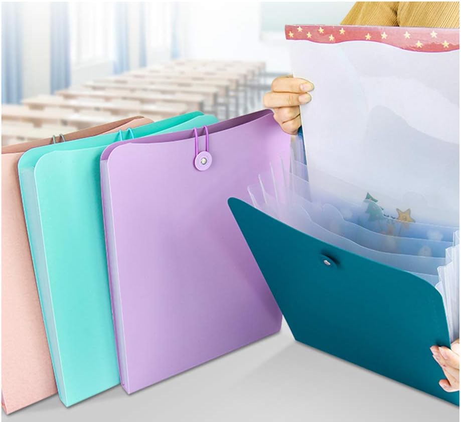 Carpeta de acordeón vertical expandible con 7 bolsillos, organizador de documentos, cartera de documentos, maletín organizador de archivos de